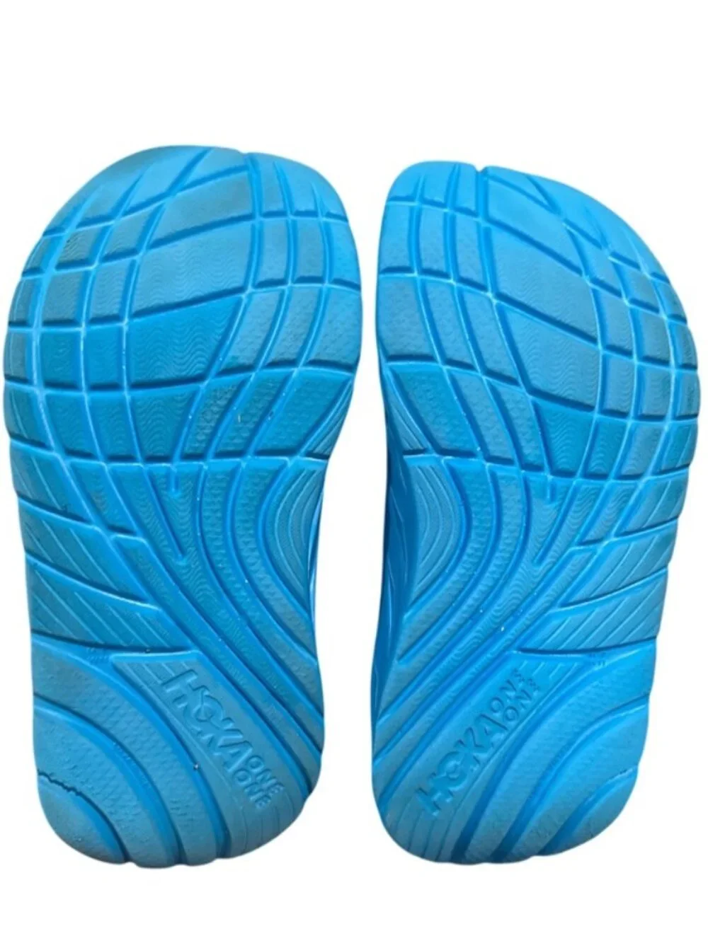 HOKA ONE ONE Ora Recovery Slides Men’s 9 Women’s 11 Black Blue Comfort Sandals